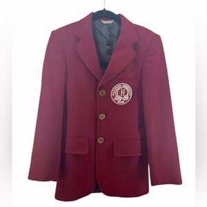 Vintage Harvard University Band Blazer Women’s Small Burgundy Ivy League Crest